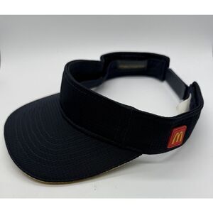 McDonalds Hat Visor Snap Back Black‎ Yellow Adjustable Logo Polyester One Size